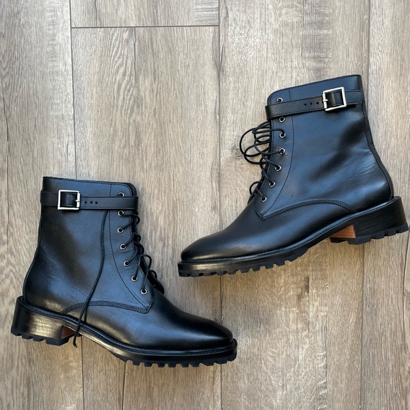 NWOT Rachel Comey Dame Leather Combat Boots with Strap - Picture 7 of 13